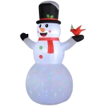 Outsunny 12FT Christmas Inflatable Decorations, Xmas Blow Up Snowman with Rotating Colorful LED Light for Indoor, Outdoor