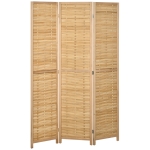 HOMCOM Hand Woven Room Divider, 3 Panel Bamboo Folding Privacy Screen for Home Office, 47.25"x67"x0.75", Natural