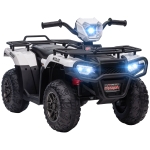 Aosom 12V Electric Toy Car with Forward Backward Function, Music, LED Headlights, for Ages 3-5 Years, White