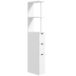 HOMCOM Tall Bathroom Storage Cabinet, Narrow Bathroom Cabinet with Drawers and Open Shelves for Small Spaces, White