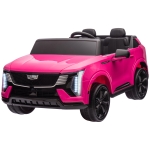 Qaba 2-Seater Ride on Truck, 12V Cadillac Escalade Licensed Kids Electric Car with Remote , Spring Suspension, Pink