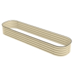 Outsunny 7.9' x 2' x 1' Galvanized Raised Garden Bed Kit, Metal Planter Box with Safety Edging, Cream