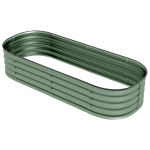 Outsunny 4.9' x 2' x 1' Galvanized Raised Garden Bed Kit, Metal Planter Box with Safety Edging, Green