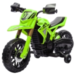 Qaba 6V Kids Motorcycle with Training Wheels, Horn & Start Sound, for 3-8 Years, Green