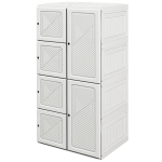 HOMCOM Portable Wardrobe, Foldable Clothes Storage Organzier with 5 Compartments, 1 Hanging Rod, Magnet Doors, White