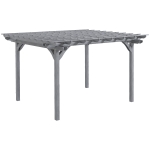 Outsunny 12' x 10' Wooden Pergola, Outdoor Grape Gazebo for Garden, Patio, Backyard, Deck, Gray
