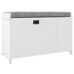 HOMCOM Shoe Storage with Seat, Upholstered Hallway Bench, Shoe Bench with Flip Drawer and Side Rack for 6 Pairs of Shoes