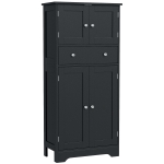 HOMCOM 50.5" Kitchen Storage Cabinet, Modern Kitchen Pantry Cabinet with 4 Doors, Drawer, Adjustable Shelf, Black
