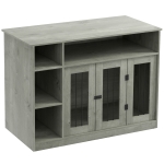 PawHut 47" Dog Crate Furniture with Storage, for Large Medium Dogs, Gray
