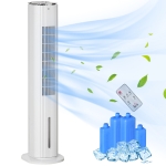 HOMCOM 42" 3-In-1 Evaporative Air Cooler with Water Tank, Ice Cooling Fan with Humidifier, 52° Oscillating Portable Swamp Cooler for Home Office, 3 Modes, 3 Speeds, 12H Timer, Remote, White
