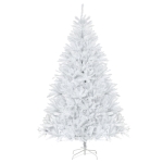 HOMCOM 7FT Artificial Christmas Tree Holiday Xmas Tree with Foldable Feet Home Indoor Holiday Decoration White