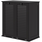 HOMCOM Tilt Out Laundry Cabinet, Laundry Basket Cabinet with 2 Baskets and 2 Louvered Doors, Black