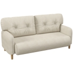 HOMCOM 58" 2 Seat Sofa, Modern Love Seats Furniture, Upholstered 2 Seater Couch, Solid Wood Frame, Beige