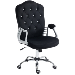 Vinsetto Velvet Office Chair Desk Chair with 360 Degree Swivel Wheels Adjustable Height Tilt Function Black