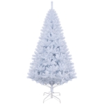 HOMCOM 6ft White Christmas Tree Artificial Christmas Tree with 928 Branch Tips and Metal Stand
