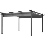 Outsunny 13' x 13' Aluminum Retractable Pergola Canopy, Outdoor Pergola for Garden, Patio, Backyard, Deck, Gray