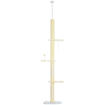 PawHut 4-Tier Floor to Ceiling Cat Tree Height Adjustable 87 -103 Inch