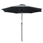 Outsunny 10' x 8' Round Market Umbrella, Patio Umbrella, Outdoor Parasol with Crank Handle, Tilt for Garden, Bench, Lawn, Black
