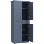 HOMCOM Modern Kitchen Pantry Freestanding Cabinet Cupboard with Doors and Drawer, Adjustable Shelving, Navy Blue