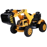 Aosom 6V Kids Electric Ride On Excavator,  Digger Tractor Toddler Construction Vehicle Moving Forward Backward