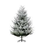 HOMCOM 6 FT Artificial Christmas Tree, Flocked Hinged Xmas Tree with 795 Tips, Steel Base, Auto Open, Green