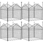 Outsunny 4 Pack Garden Cloches for Plants, 12" x 14" Metal Crop Cage Set, Plant Cages to Keep Animals Out, Black