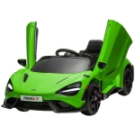 Qaba McLaren 765LT Licensed 12V Kids Electric Car w/ Scissor Doors, Transport Wheels, Remote, Slow Start, Music Horn Green