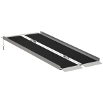HOMCOM 5' Portable Wheelchair Ramp Aluminum Threshold Mobility Single-fold for Scooter with Carrying Handle