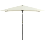 Outsunny 6.5x10ft Rectangle Aluminum Tilt Patio Umbrella, Garden Market Parasol, Outdoor Sunshade Canopy with Crank, Cream White