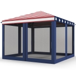 Outsunny 10' x 10' Outdoor Pop-Up Canopy with Sidewalls, Mesh Walls, Instant Setup for Party, Events, Patio, Lawn, American Flag