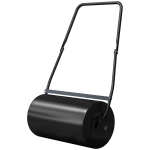 Outsunny 22" Push/Tow Behind Lawn Roller, Heavy Duty Sod Drum Roller Filled with 12 Gal Water/Sand, Grass Flattener for Yard, Patio, Park, Black