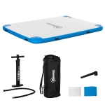 Outsunny 8' x 6' Water Floating Dock, Rafting Inflatable Island with Air Pump and Backpack for Pool, Beach, Ocean, Blue
