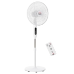 HOMCOM Standing Floor Fan with Remote Control, Stand Up Cooling Fan, Tall Pedestal Electric Fan for Home Bedroom, White