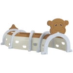 Qaba Monkey Design Kids Play Tunnel for Toddlers 3-6 Years to Crawl and Climb, Brown