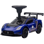 Qaba Licensed Maserati GT2 Baby Sliding Car with Storage, Music, Horn, Foot to Floor Toddler Car for 18-60 Months, Blue