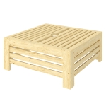 Outsunny 2-in-1 Outdoor Storage Box for Umbrella Base, Coffee End Table, Wooden Patio Umbrella Stand Table, Natural Wood