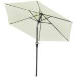 Outsunny Patio Sun Umbrella, Outdoor Parasol with 6 Ribs, Cream White