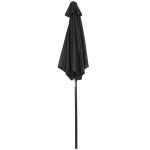 Outsunny 6.6FT Patio Umbrella, Outdoor Parasol with 6 Solid Ribs, Black