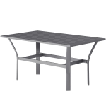 Outsunny Outdoor Side Table with Slatted Tabletop, Metal Patio Coffee Table for Garden, Balcony, Dark Grey