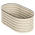 Outsunny 3.4' x 2' x 1.4' Galvanized Raised Garden Bed Kit, Metal Planter Box with Safety Edging, Cream