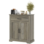 HOMCOM Sideboard Buffet Table with Drawer, Storage Cabinet with Double Doors and Adjustable Shelf, Gray
