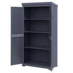 Outsunny Outdoor Storage Cabinet Garden Shed with Waterproof Galvanized Metal Roof and Lockable Door, Gray