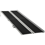 HOMCOM 10' Skidproof Portable Wheelchair Ramp for Home, Steps, Doorways, Carpeted Foldable Handicap Ramp, Threshold Ramp