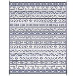 Outsunny Reversible Outdoor Rug, Waterproof Plastic Straw with Carry Bag, 8' x 10', Blue & White Geometric