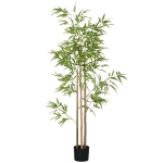 HOMCOM 6ft Artificial Tree, Indoor Fake Bamboo with Pot, for Home Office Living Room Decor