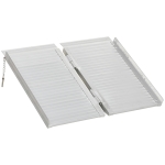HOMCOM Textured Aluminum Portable Wheelchair Ramp for Home, Steps, Doorways, Foldable Handicap Ramp 2', Threshold Ramp