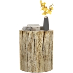 HOMCOM 17" Tall Tree Stump End Table, Concrete Sofa Side Table for Indoor and Outdoor Use, Garden Stool