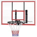 Soozier Wall Mounted Basketball Hoop with 43'' x 30'' Shatter Proof Backboard, for Indoor and Outdoor, White