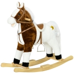 Qaba Rocking Horse with Sound, Ride on Horse with Saddle, Toddler Rocker, Gift for 3-8 Year Old, Brown