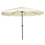Outsunny 9 ft Cantilever Umbrella with Push Button Tilt and Crank Tassles and 8 Ribs Shade Umbrellas for Garden